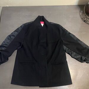 Black Blazer with Satin Sleeves